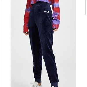 Fila Velour Joggers (Navy Blue)